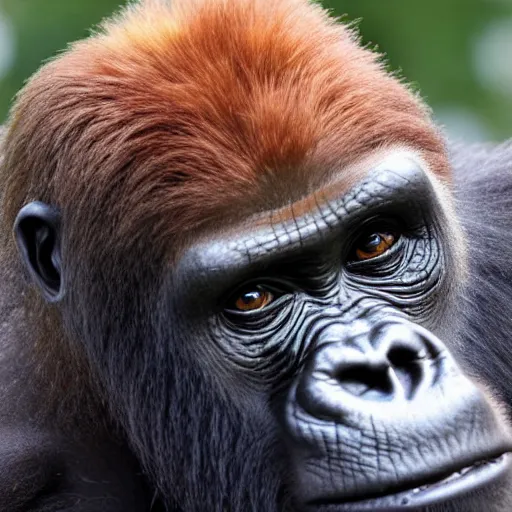 Image similar to a ginger gorilla