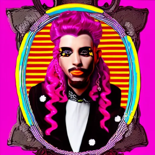 Image similar to a portrait of a candypunk prince