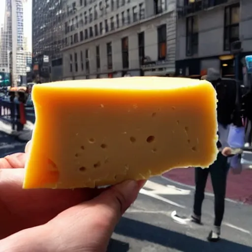 Image similar to disgusting cheese found on a new york side walk