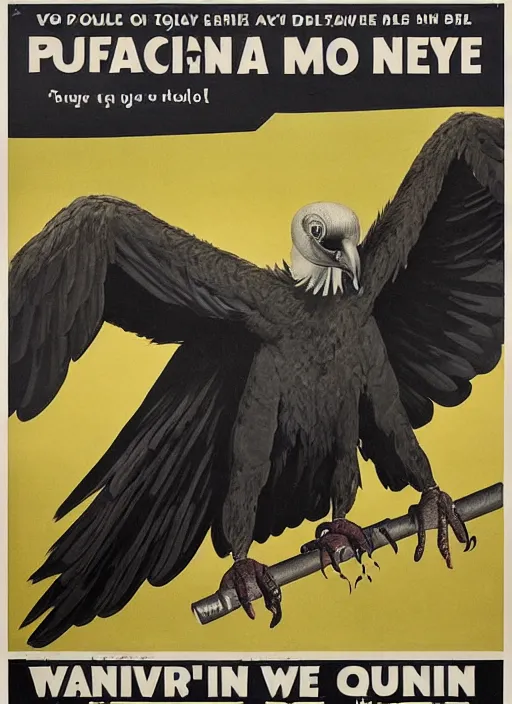 Image similar to vulture eye in 1940s propaganda poster, full hd,highly detailed