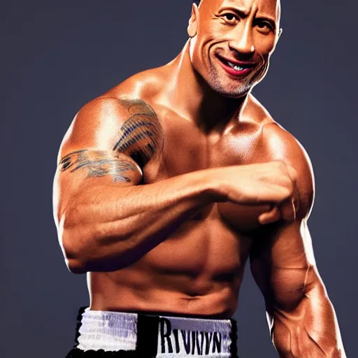 Image similar to Dwayne Johnson as boxer, promo