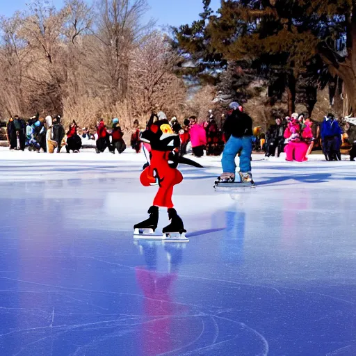 Image similar to looney tunes ice skating in heat