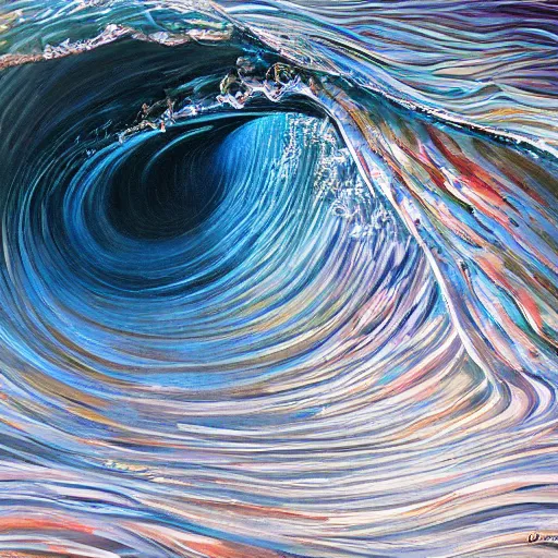 Prompt: one drop can become massive waves, fantasy art