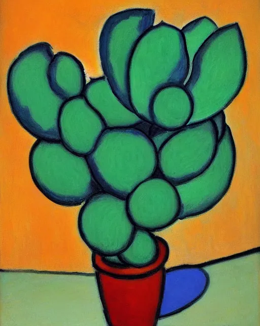 Image similar to succulent plant, painting, matisse