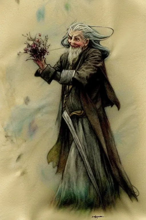 Image similar to (((((1950s lord of the rings fairy tale wizard . muted colors.))))) by Jean-Baptiste Monge !!!!!!!!!!!!!!!!!!!!!!!!!!!