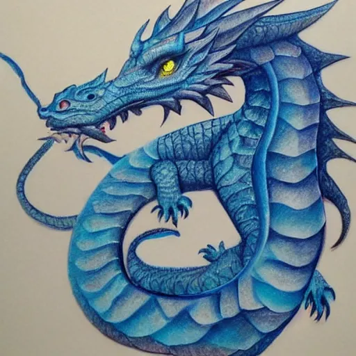 Image similar to HD, realism , chubby female dragon , blue scales.