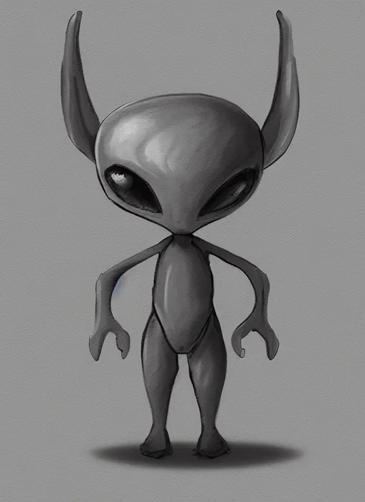 Prompt: the super cutest alien grey you ever did see, concept art, ambient lighting, dynamic lighting