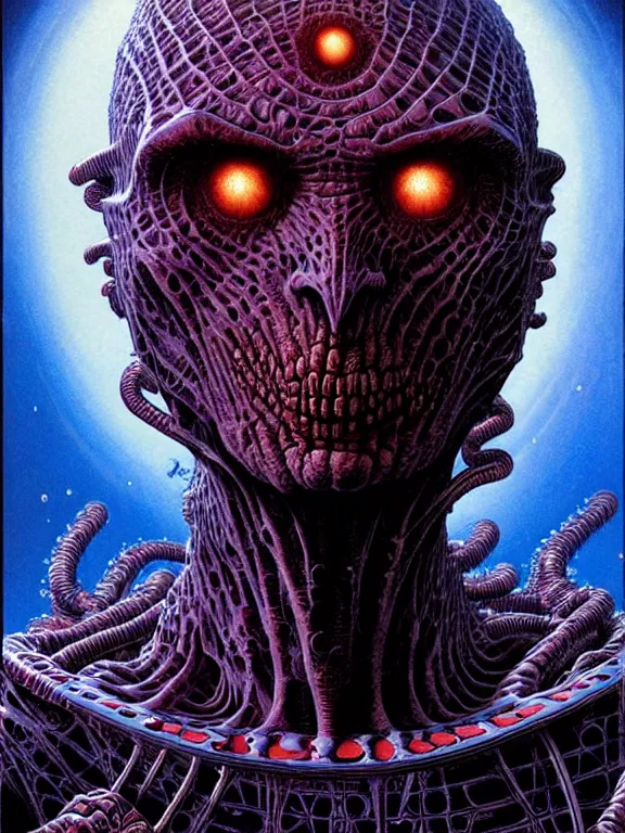 Prompt: the suffering human being is all covered in tripophobic holes walking toward the observer. full length portrait, character concept art, extremely high details, trending no artstation, masterpiece, art by anthony brault, michael whelan, philippe druillet, dariusz zawadzki, wayne barlowe