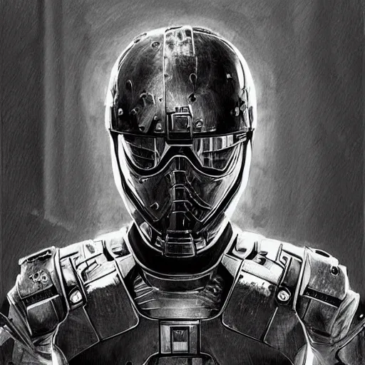 Image similar to “Oscar Isaac portrait, dystopia core, hyperrealistic, apocalyptic, highly detailed exoskeleton armor, dramatic, sharp focus, hero, gape, epic, perfectly symmetrical face, perfect eyes, intricate, elegant, digital painting, concept art”