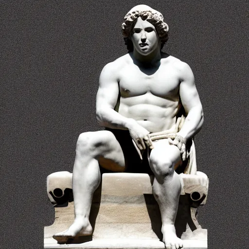 Image similar to greek statue of alex jones, 4k