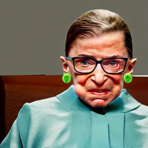 Image similar to ruth bader ginsburg lost in minecraft