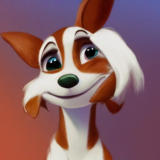 Prompt: jack russel terrier character shocked, pixar, disney, zootopia, up, concept art, sketch, trending on artstation, graphic novel, childrens illustrated storybook, by alphonse mucha and cory loftis and matthias lechner