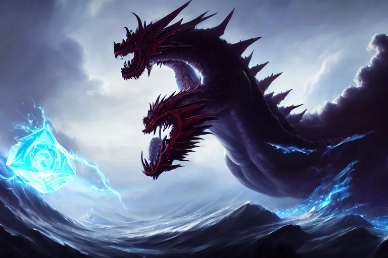 Image similar to [ important ] amazing portrait of the cloud serpent dragon of thunder ], hearthstone splash art, deiv calviz, splash art, natural light, elegant, intricate, fantasy, atmospheric lighting, by greg rutkowski, hearthstone splash art, hd wallpaper, ultra high details, cinematic composition, professional master piece made in one year