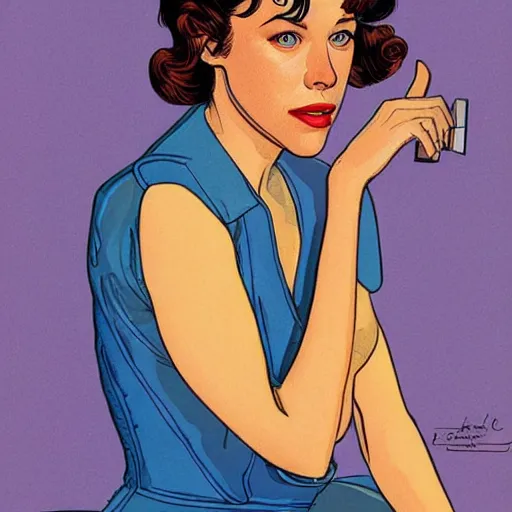 Image similar to rachel mcadams retro minimalist portrait by jean giraud, moebius starwatcher comic, 8 k