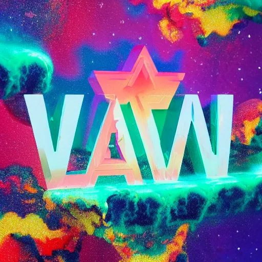 Image similar to a and w vaporwave logo, colorful, digital art, cosmic, 3 d high definition, trending on art station, photorealistic, high resolution, 8 k, octane, hyper detailed, insane details, intricate, elite, ornate, elegant trend, highly detailed and intricate, sharp focus, photography, unreal engine