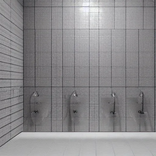 Image similar to approximately 1 2 urinals in a dark room, realistic, photoreal high detail