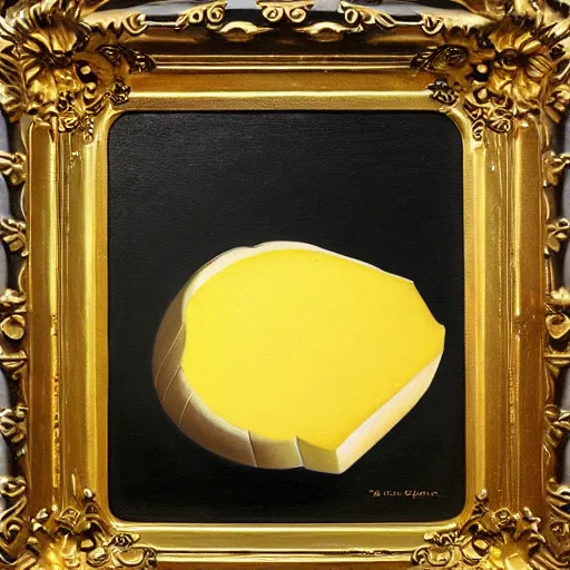 Image similar to beautiful oil painting of gouda cheese