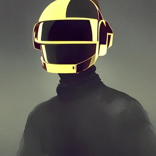 Image similar to portrait of Guy-Manuel from Daft Punk , dramatic lighting, illustration by Greg rutkowski, yoji shinkawa, 4k, digital art, concept art, trending on artstation