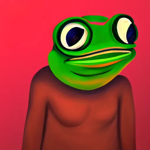 Prompt: portrait of the real life Pepe the Frog, expressive pose, futuristic, highly detailed, digital painting, artstation, concept art, smooth, sharp focus, dramatic light, studio light, by Henri Matisse