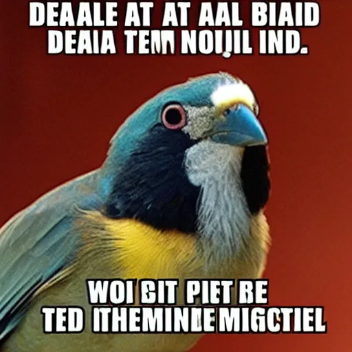 Image similar to deal with it bird