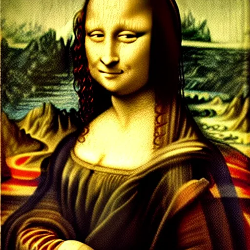 Image similar to the mona lisa painting by van gogh