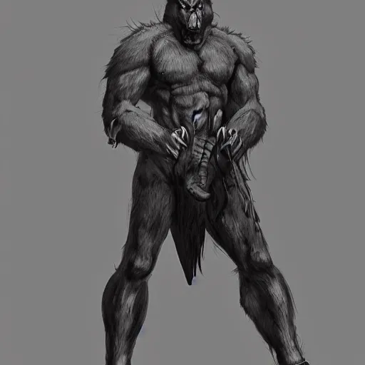 Image similar to a humanoid german shepherd beast - man, puts on jeans, artstation, concept art, smooth, sharp foccus ilustration, artstation