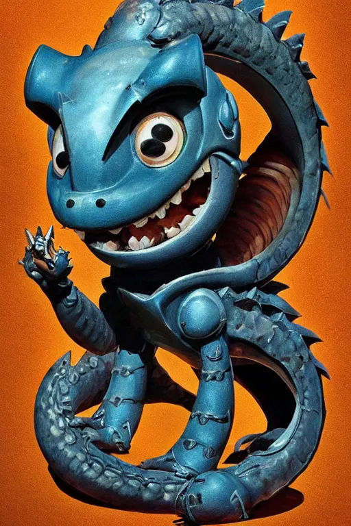 Prompt: a cute dragon robot, painted by wally wood and matt jefferies, trending on artstation, steam punk, bright macro view pixar, award - winning, blueprint, big eyes, ( ( ( copper ) ) ) wire whiskers, chillwave, realism