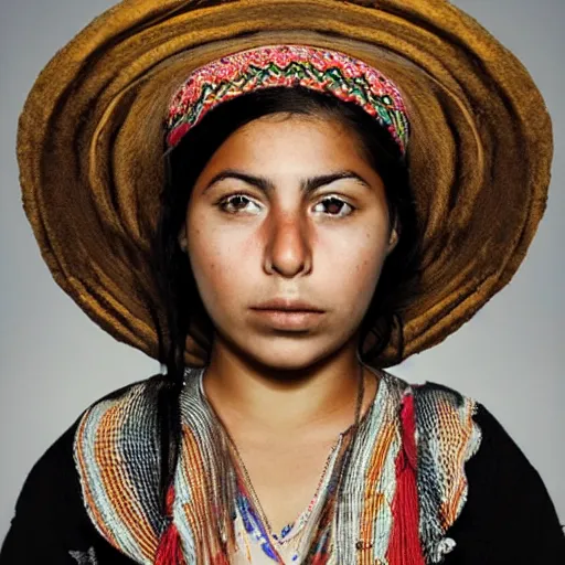 Prompt: award winning photo of a young mexican woman in the style of martin schoeller