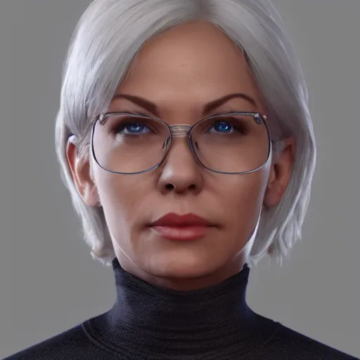 Image similar to 2B senator armstrong, portrait, 4k, realistic, unreal engine render, trending in artstation, artstationHD, artstationHQ