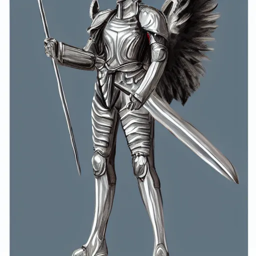 Prompt: angel in armor concept art