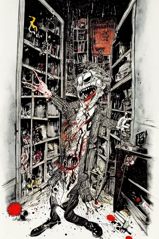 Image similar to nightmare in my closet by ralph steadman