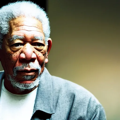 Image similar to a cinematic still of Morgan Freeman as a Japanese Samurai, portrait, shallow depth of field, close up