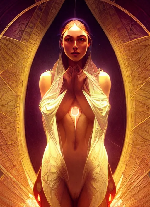 Image similar to symmetry!! water, glowing lights!! intricate elegant, highly detailed, digital painting, artstation, concept art, smooth, sharp focus, illustration, art by artgerm and greg rutkowski and alphonse mucha