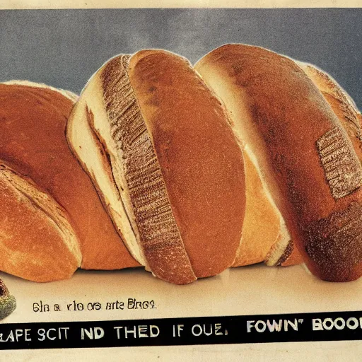 Image similar to an advertisement for a explosive bread