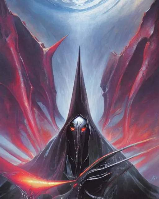 Prompt: sauron by peter andrew jones, hyper detailed