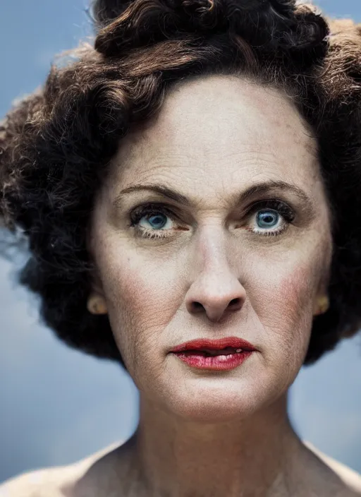 Image similar to closeup portrait of Betty Rubble, depth of field, zeiss lens, detailed, symmetrical, centered, fashion photoshoot, by Annie Leibovitz and Steve McCurry, David Lazar, Jimmy Nelsson, Breathtaking, 8k resolution, extremely detailed, beautiful, establishing shot, artistic, hyperrealistic, beautiful face, octane render