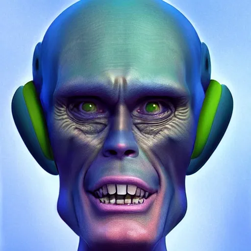 Image similar to digital art of Jim Carrey disguised as aliens extraterrestrial, artstation,8k, detailed,hd,hq,award winning art