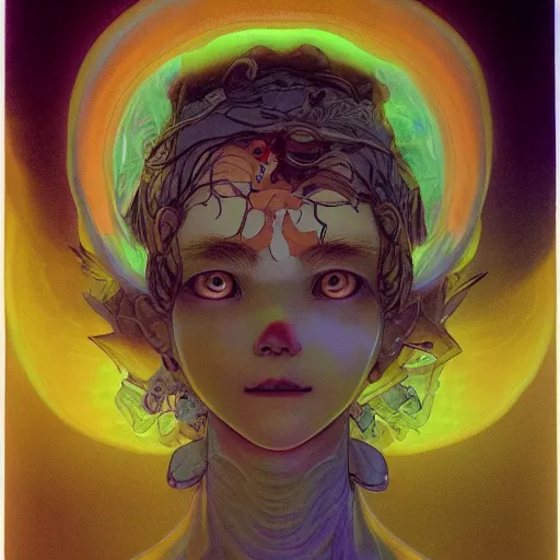 Image similar to prompt : portrait soft light painted by james jean and katsuhiro otomo, magical eyes, inspired by evangeleon anime, smooth face feature, intricate oil painting, high detail illustration, sharp high detail, manga and anime 1 9 9 0