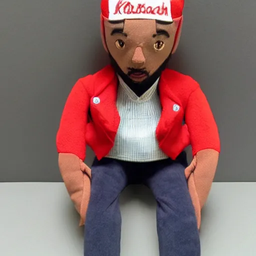 Prompt: plush doll of Kendrick Lamar, 8k