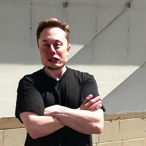 Image similar to elon musk as a homeless man