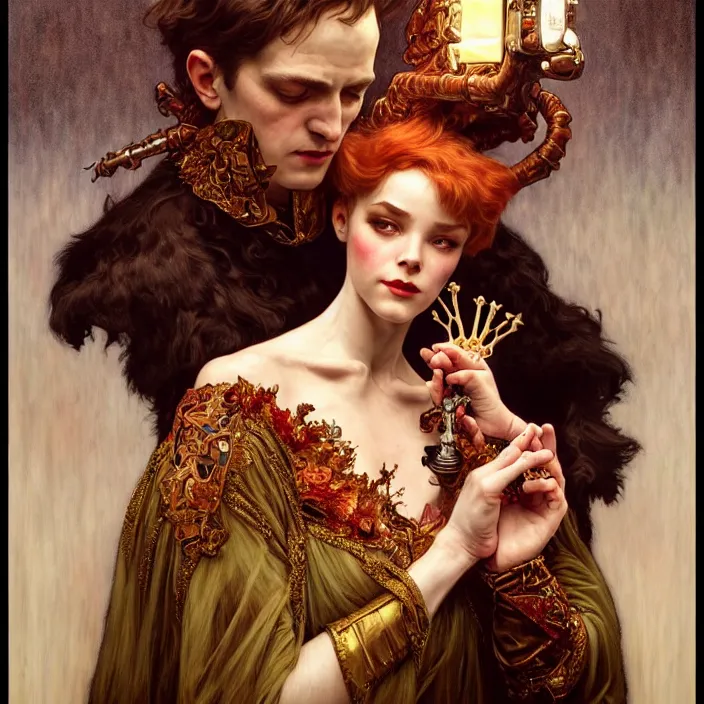 Image similar to the king’s ventriloquist, dramatic lighting, fantasy, intricate, elegant, highly detailed, lifelike, photorealistic, digital painting, artstation, illustration, concept art, smooth, sharp focus, art by John Collier and Albert Aublet and Krenz Cushart and Artem Demura and Alphonse Mucha