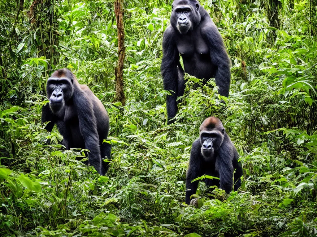 Prompt: Award-winning nature photo of a gorillaphant in the jungle