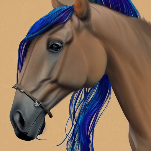 Prompt: horse in dpace digital art