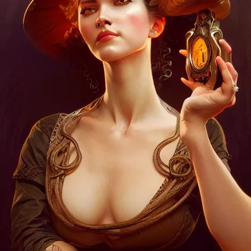 Prompt: an attractive young woman who has tentacles instead of arms, working at an old west saloon, fantasy, intricate, elegant, highly detailed, digital painting, artstation, concept art, matte, sharp focus, illustration, art by artgerm and greg rutkowski and alphonse mucha