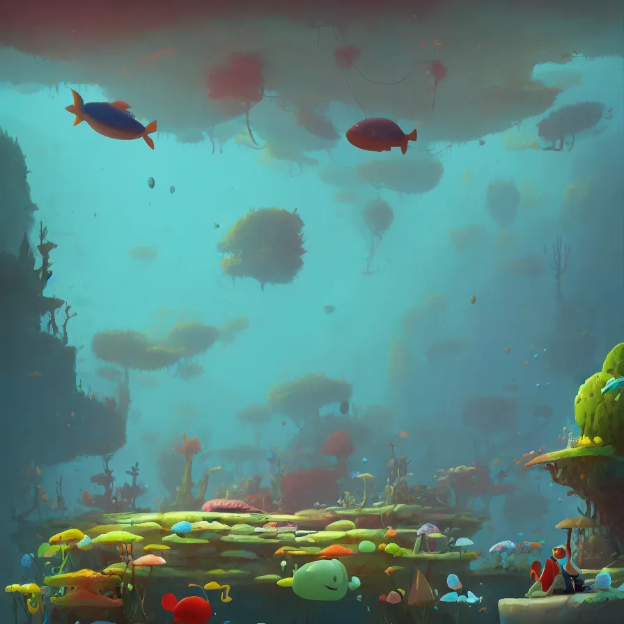 Image similar to Goro Fujita illustrating Underwater forest, aquatic life, full of color, art by Goro Fujita, sharp focus, highly detailed, ArtStation