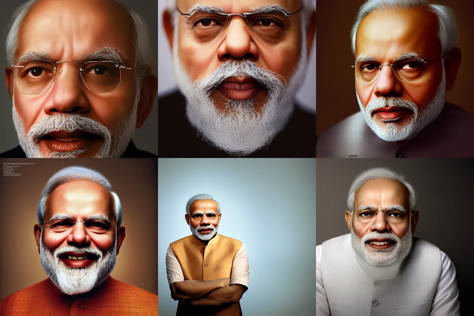 Image similar to a portrait of Narendra Modi by Martin Schoeller, photorealistic, global lighting