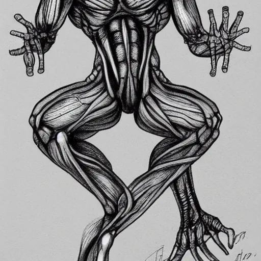 Image similar to alien drawing anatomy by Gottfried Bammes