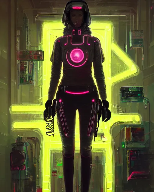 Image similar to detailed portrait Gal Gadot Neon Operator Girl, cyberpunk futuristic neon, reflective puffy coat, decorated with traditional Japanese ornaments by Ismail inceoglu dragan bibin hans thoma greg rutkowski Alexandros Pyromallis Nekro Rene Maritte Illustrated, Perfect face, fine details, realistic shaded, fine-face, pretty face