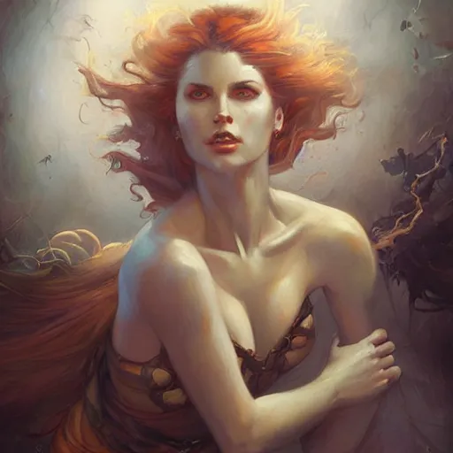 Image similar to a painting in the style of charlie bowater, and in the style of donato giancola, and in the style of peter mohrbacher. smooth, sharp focus, fantasy, semi - realism.