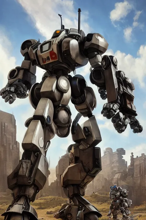 Image similar to mechwarrior 5 : mercenaries mech megaman transformer robot boss tank engine game octane render, 4 k, hd 2 0 2 2 3 d cgi rtx hdr style chrome reflexion glow fanart, global illumination ray tracing hdr fanart arstation by ian pesty by jesper ejsing pixar and disney unreal zbrush central hardmesh